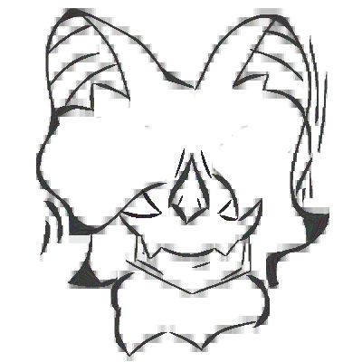 A portrait of me. I am a bat with hair covering my eyes, and a collar of stone.